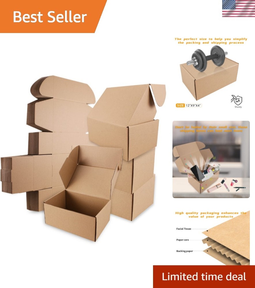Anti-Impact Shipping Boxes, 12x9x4 Inches – Perfect for Safe Shipping
