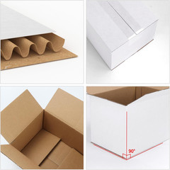 25 Packs Small Shipping Boxes 7X5X3 Inches, White Corrugated Cardboard Box for S