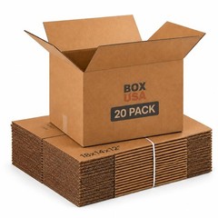 USA Medium Moving Boxes 18L x 14W x 12H 20-Pack – Corrugated Cardboard for , …