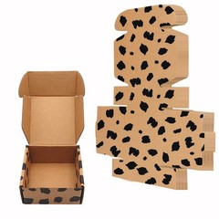 25 Pack Leopard Small Shipping Boxes, 4 x 4 x 2 inches Recyclable Corrugated …