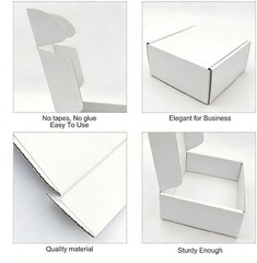 White Corrugated Mailer Boxes – Pack of 5, 9x6x2 Inches