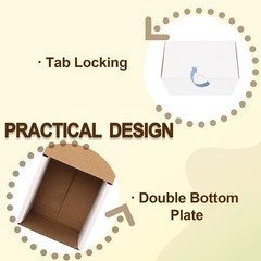 50pcs 3X3X3 inch Small Shipping Boxes for Business, White Corrugated Cardboar…