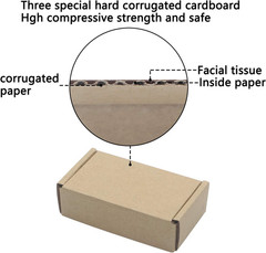 50 Pack Kraft Paper Boxes Foldable Rectangular Shipping Storage 3.62×1.98