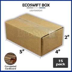 15 5x4x2 EcoSwift Cardboard Packing Moving Shipping Boxes Corrugated Box Cartons