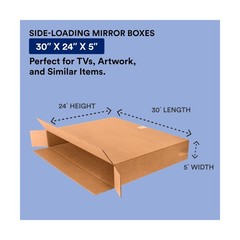 Box USA Moving Boxes, 30″L x 5″W x 24″H 10-Pack Large Side Loading Corrugated…