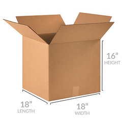 UOFFICE Corrugated Boxes 18 x 18 x 16″ Pack of 20 Shipping Cartons