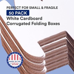 Shipping Boxes Small 6″L x 4″W x 2″H 50-Pack, Cardboard Box for Shipping, Mov…