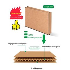 Dark Green Shipping Box L10.5xW6.3xH2 inch Hard Corrugated Cardboard Gift Wrap