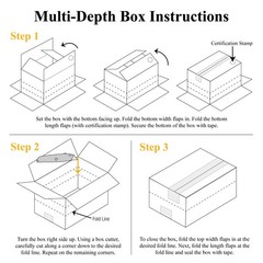 Partners Brand PMD1296 Multi-Depth Corrugated Boxes, 12″L x 9″W x 6″H, Kraft …