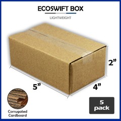 5 5x4x2 “EcoSwift” Brand Cardboard Box Packing Mailing Shipping Corrugated