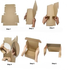 (Set of 10) 6x6x2 Inch Kraft Cardboard Shipping & Storage Boxes