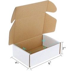 25 PK Corrugated Mailer Small Cardboard Shipping Boxes 6x4x2 Oyster White