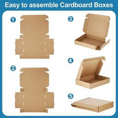 50 Pack 4x4x2 Small Shipping Boxes – Brown Corrugated Cardboard Mailer Boxes …