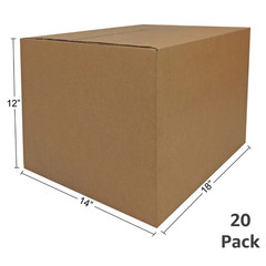Medium Moving Boxes 18″L X 14″W X 12″H 20-Pack Corrugated Cardboard Box for Ship
