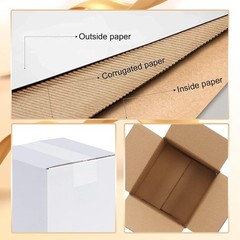 Sturdy 6x6x6 Shipping Boxes – Set of 40 White Packaging Solutions for Small Biz