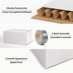8x6x4 Shipping Boxes 30 Pack White Small Corrugated Cardboard Packing Boxes