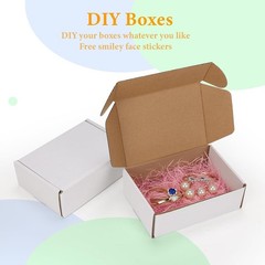 Pack of 50 Small Shipping Boxes 6x4x2 Inches White for Lightweight Items