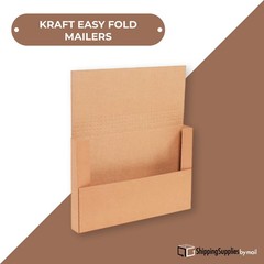 50-Case 10 1/4 x 8 1/4 x 1 1/4″ Kraft Easy-Fold Mailers -Economical and Reliable