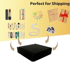 50 Pack 4x4x1 in Black Small Shipping Boxes Corrugated Cardboard Mailers