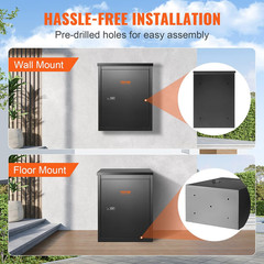 Parcel Drop Boxes for outside 15.4″ X 10.6″ X 20.5″, Galvanized Steel Wall Mount