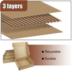 8x6x2″ Corrugated Cardboard Mailer Box 25-Pack for Mailing Packing Storage