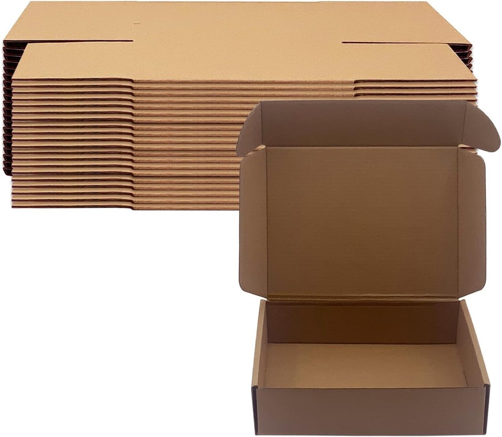 8X6X2 Inch Shipping Boxes Pack of 25, Brown Corrugated Cardboard Box Mailer Boxe