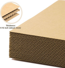 Cartón corrugado 6×9″, paquete de 25 hojas planas, 1/16″ grosor, para envíos
