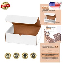 Small Shipping Boxes 12x9x4″ 50-Ct Oyster White Corrugated Heavy Duty