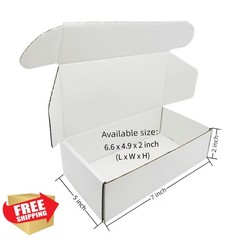 Czofnjesi Small Boxes 7x5x2 Inches 100 Pack White