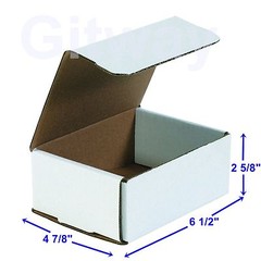 6 1/2 x 4 7/8 x 2 5/8″ Small White Cardboard Packaging Mailing Shipping 50 Boxes