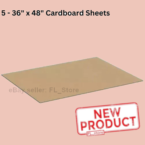 5 PACK Cardboard Sheets 36″ x 48″ Corrugated Kraft 5/32″ Thick Single Wall NEW