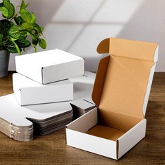 100 Pack 6x6x2in Corrugated Shipping Boxes White Cardboard Mailer Gift Boxes