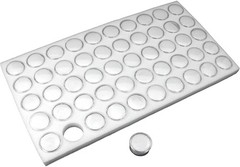 RJ Displays White Gem Jar Foam Insert with Stackable Black Durable Plastic Tr…