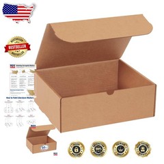 Kraft Literature Mailers 11.13×8.75×4″ 50pc Strong Corrugated USA Made