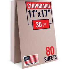 11″ x 17″ Brown Kraft Plain Chipboard Sheets, 30 Pt Thick – Made in USA Du