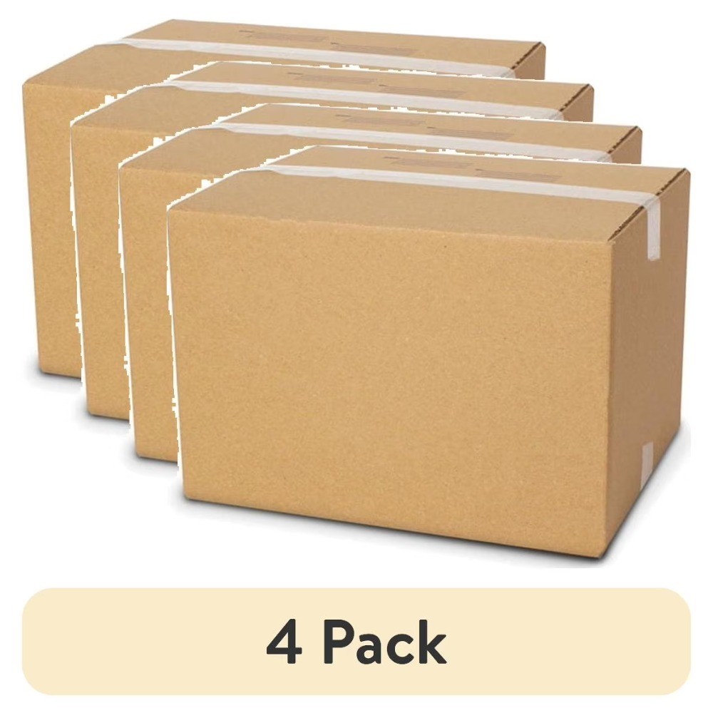 Large Shipping Boxes 4 Pack Corrugated Cardboard Boxes 15x12x10 Inches for