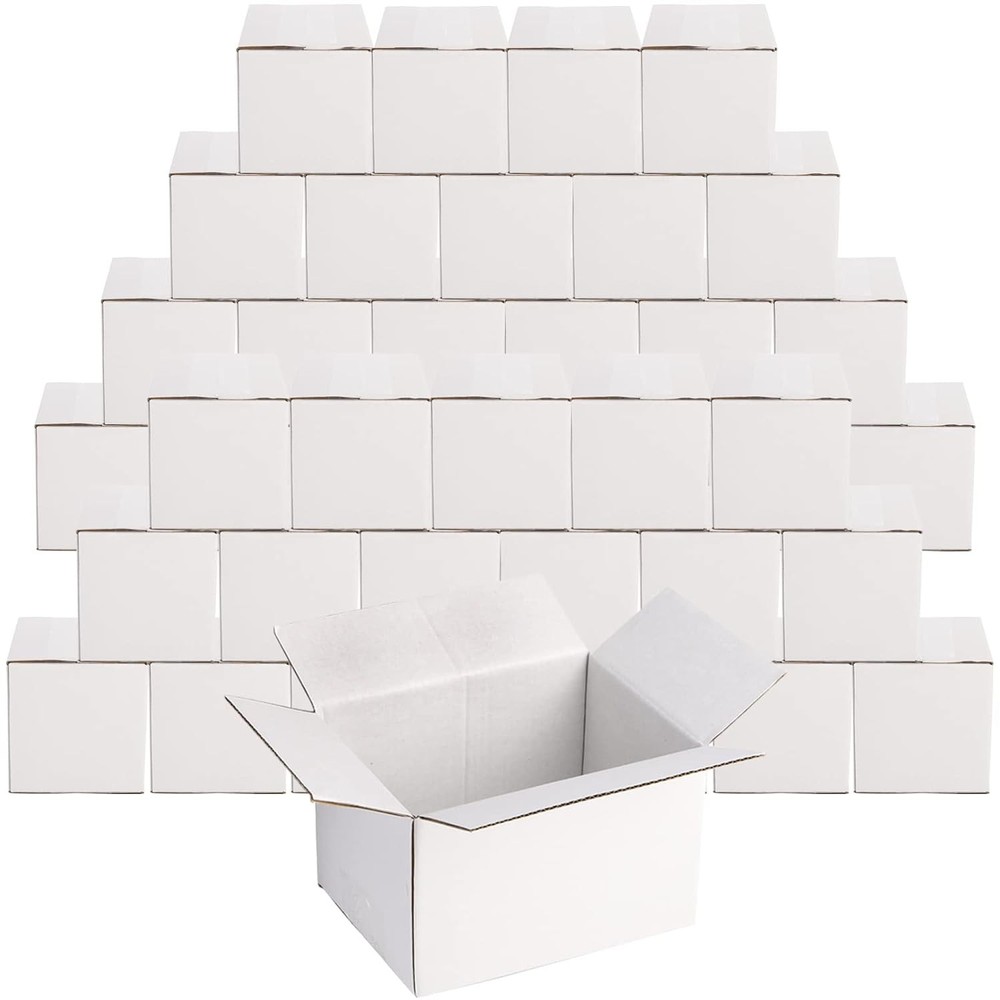 Peohud 40 Pack Small Cardboard Boxes, 6 x 4 x 4 inches Mailing Boxes, Corrugated