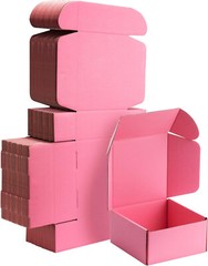 Pink/Black Shipping Boxes 25 Pack Small Cardboard Corrugated Mailer Boxes