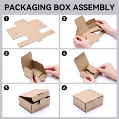 50 PCS Small Shipping Boxes 3.5×3.3×1.6 Inch Brown Corrugated Cardboard Box