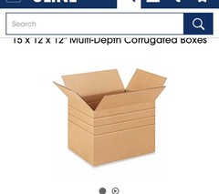 15 x 12 x 12″ Multi-Depth Corrugated Boxes 25/pk , 15x12x12, Uline S-523,