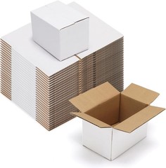 Brand New 6x4x4 Shipping Boxes 50 Pack White Cardboard