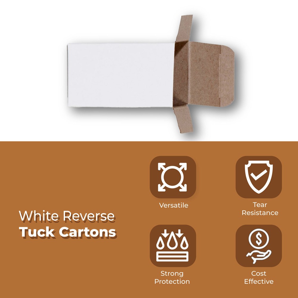 1 1/2 x 1 1/2 x 4″ White Reverse Tuck Folding Carton 1000/Case