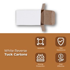 1 1/2 x 1 1/2 x 4″ White Reverse Tuck Folding Carton 1000/Case