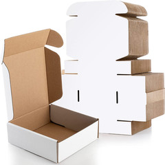 100 Pack 6x6x2in Corrugated Shipping Boxes White Cardboard Mailer Gift Boxes