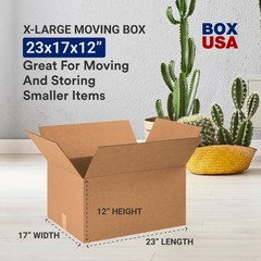 Large Corrugated Moving Boxes 23x17x12 – 10-Pack for Shipping, Packing, Storage