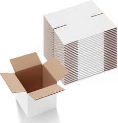 6x6x6 Inches White Shipping Boxes Set of 25