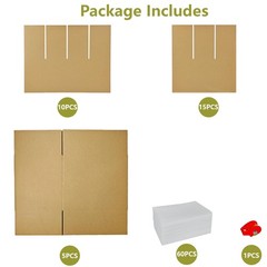 5 Sets Moving Boxes with Divider Kits,16 x 12 x 13 Inch Glassware Dish Packin…