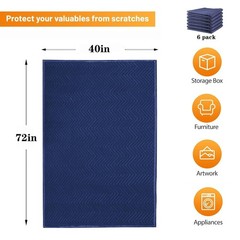 Moving Blankets 40 x 72in Heavy Duty Packing Blankets for Furniture Moving Wr…
