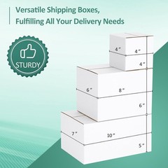30-Pack White Corrugated Assorted Small Shipping Box Mailers (10 Pcs Each)