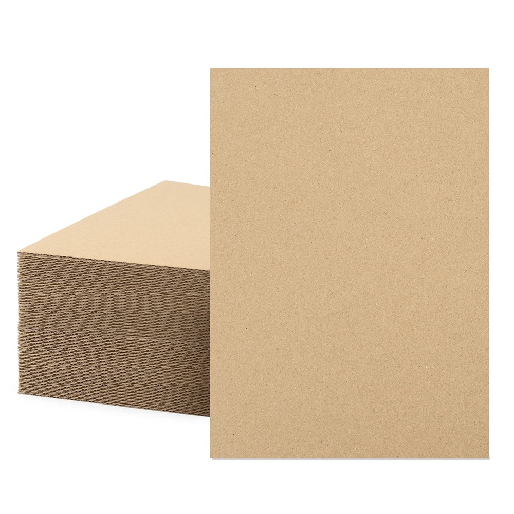 Mat Board Center, 50 Corrugated Cardboard Sheets 5×7 Inches Flat Card Board Inse